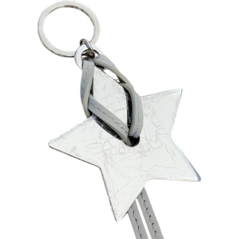 ❌SOLD❌ Christian Dior STAR Key Ring Around The World line Silver, Grey Strap - Picture 1 of 10